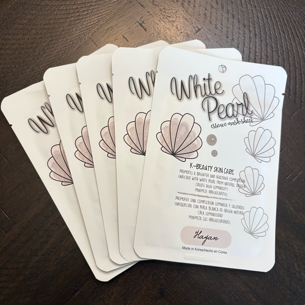 Hayan White Pearl Essence Mask Sheet 
K-Beauty Skin Care (5 Pack) Made in Korea